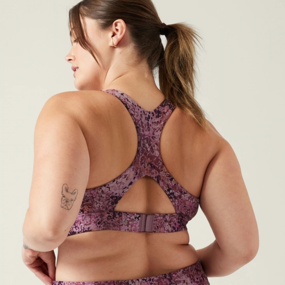 ATHLETA Ultimate Printed Bra D-DD+ Size 2X Leopard Mauve MSRP $54 FP1000 - Picture 6 of 9